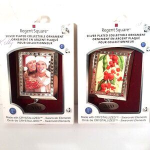 Regent Square 2010 Christmas Ornament PhotoFrames Silverplate Swarowski Crystals